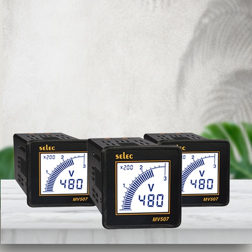Selec MV507(48x48) Đồng hồ tủ điện dạng LCD đo điện áp hiển thị 3 số